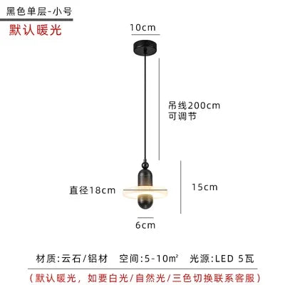 Afralia™ Nordic Marble Single Head Chandelier Luxury Lamps for Modern Restaurant & Bar