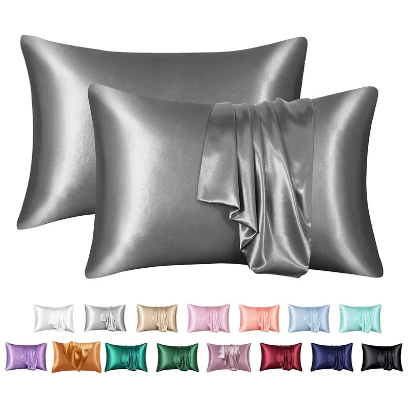 Afralia™ Satin Skin Care Pillowcase: High Quality, Solid Colors, Queen/Full Size