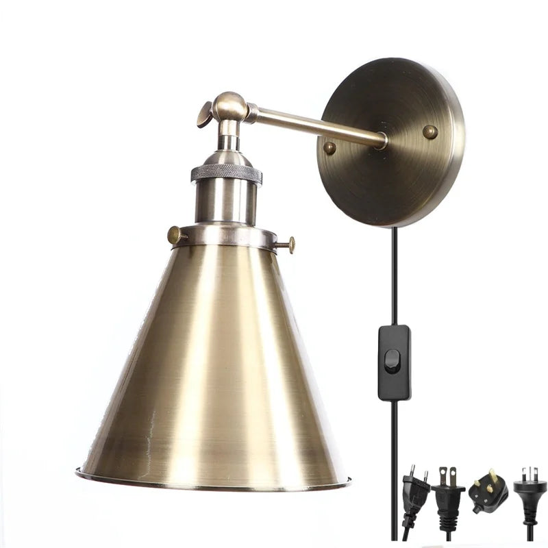 Afralia™ Iron LED Wall Lamp Vintage Style Industrial Luminaire for Stair, Dining Room, Bedroom
