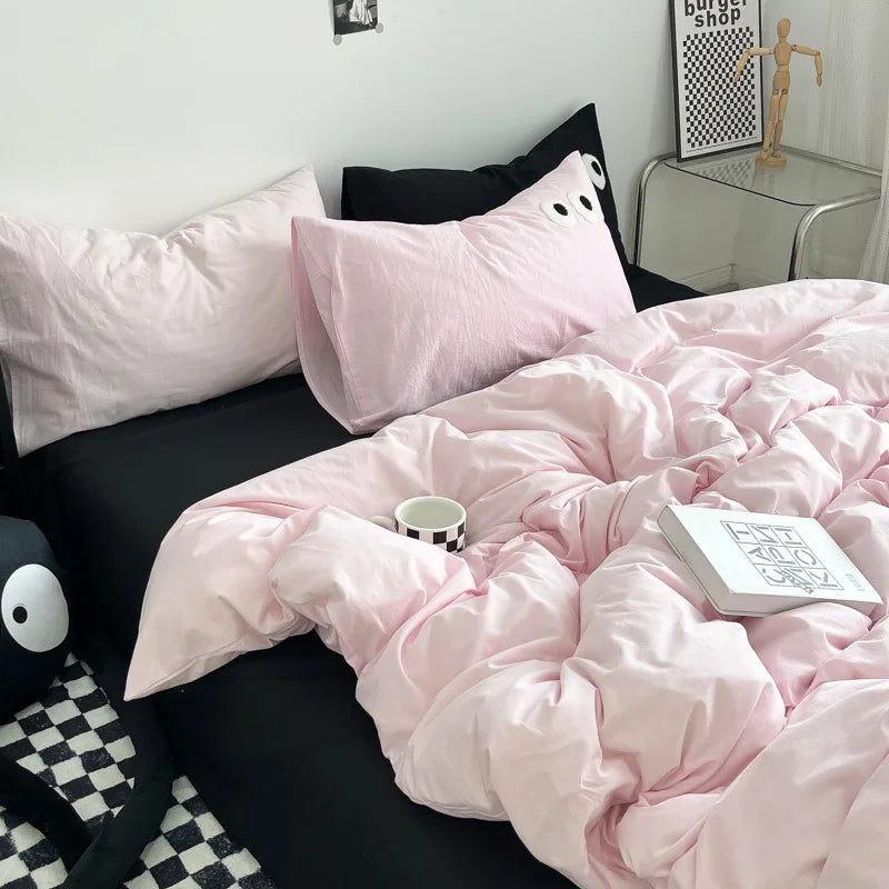 Afralia™ Soft Skin Eye Embroidery Bedding Set: High Quality Duvet Cover Set