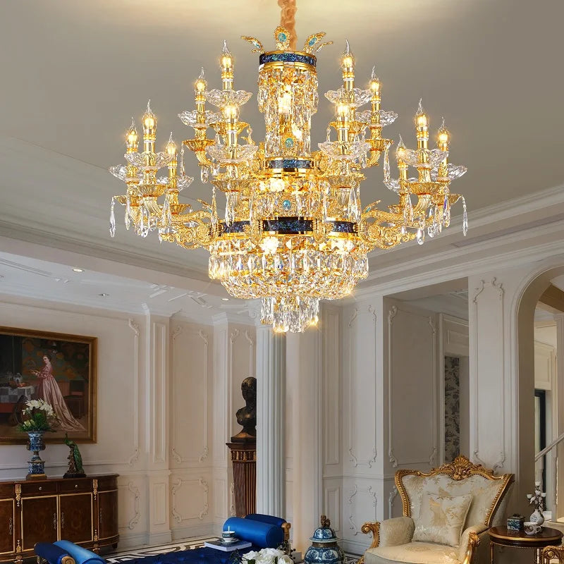 Afralia™ Luxury Villa Crystal Chandelier for Living Room, Dining Room, Bedroom