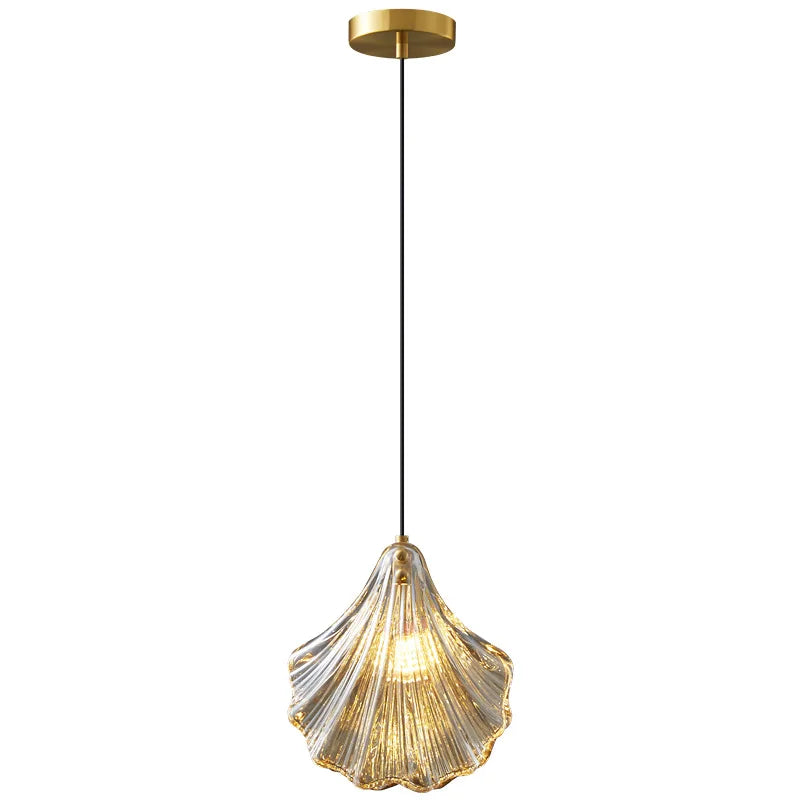 Afralia™ LED Shell Pendant Light: Modern Nordic Luxury for Bedroom, Living, Dining Room