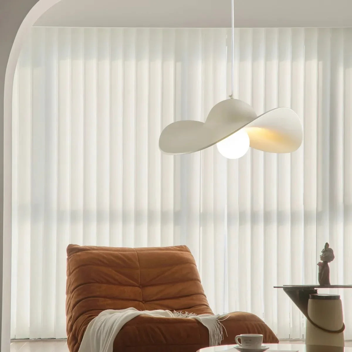 Afralia™ Nordi Cream Pendant Lights Hat Chandelier for Home Decor