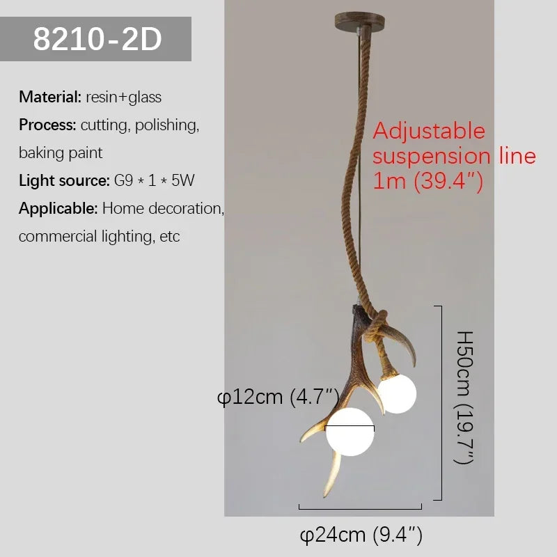 Afralia™ Nordic Antlers Chandelier for Restaurant Bar Cafe Homestay Wooden House Decor