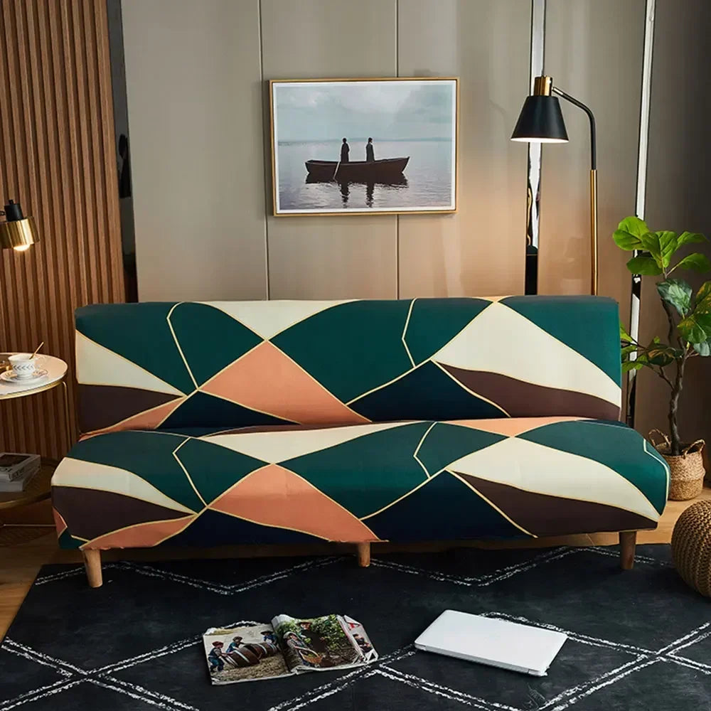 Afralia™ Bohemian Mandala Futon Sofa Cover - No Armrest Couch Slipcover