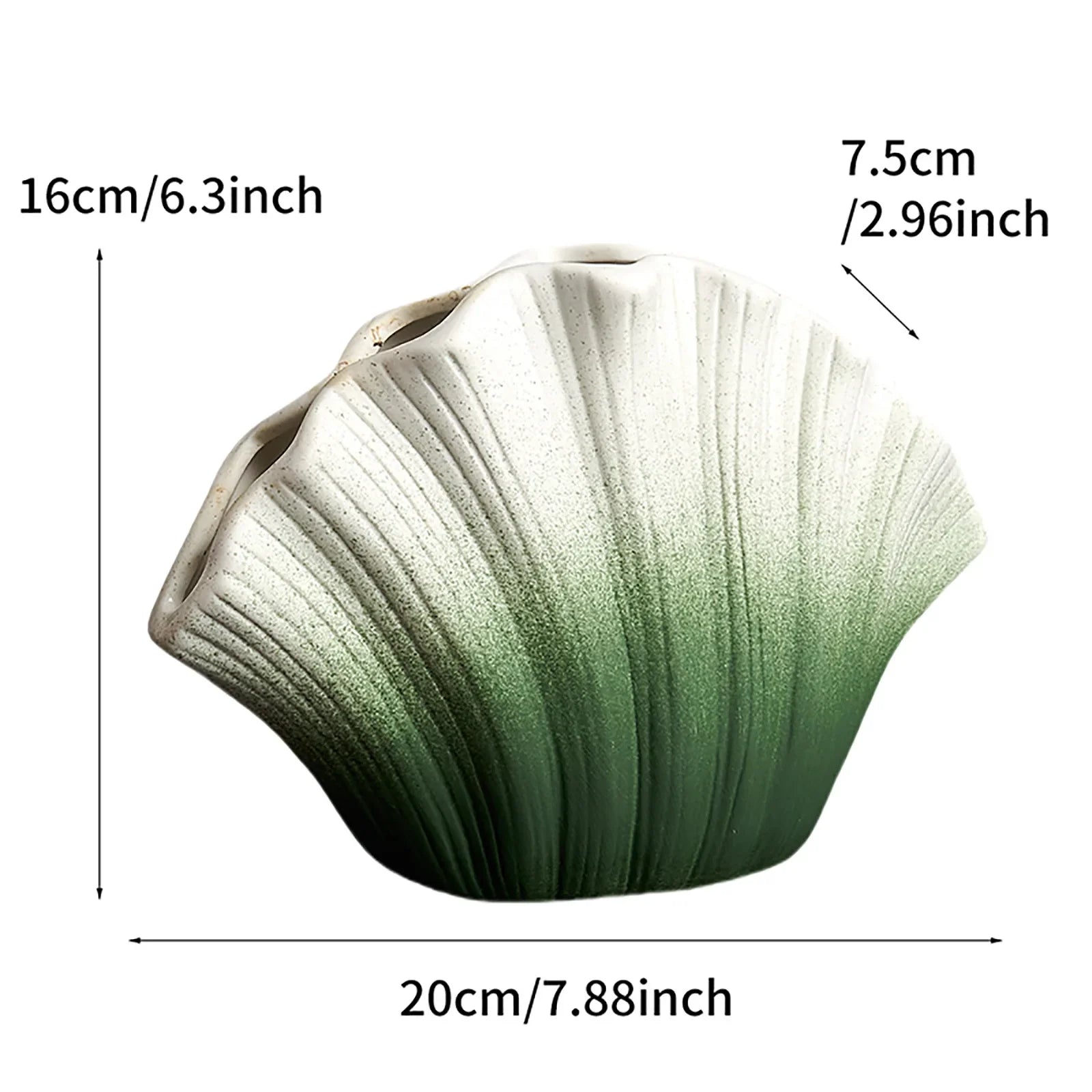 Afralia™ Gradient Shell Ceramic Vase | Colorful Flowerpot Home Decor & Accessories