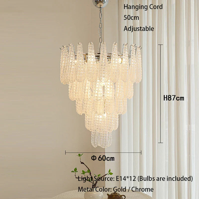 Afralia™ Round White Glass Pendant Light: Modern Waterfall Ceiling Fixture for Living Room
