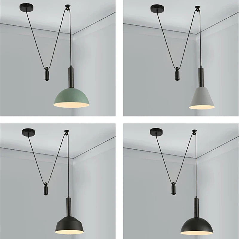 Afralia™ Nordic Pulley LED Pendant Lights for Dining Room Kitchen Island