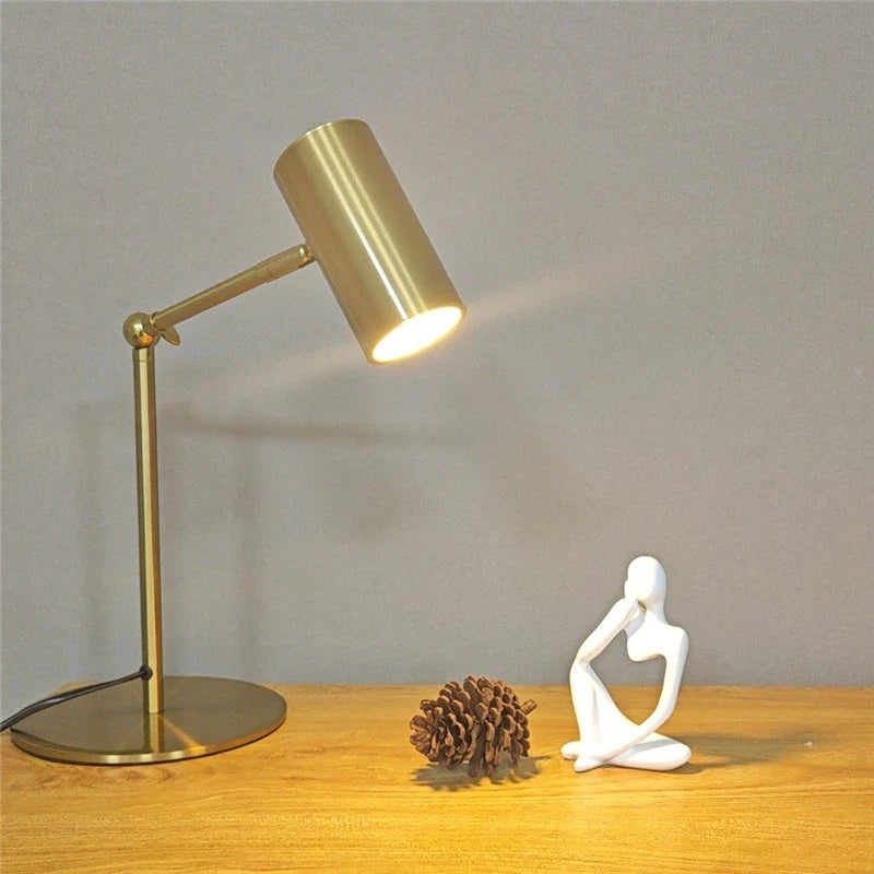 Afralia™ Golden Table Lamp for Study and Reading, Modern Nordic Bedroom Decor Lighting