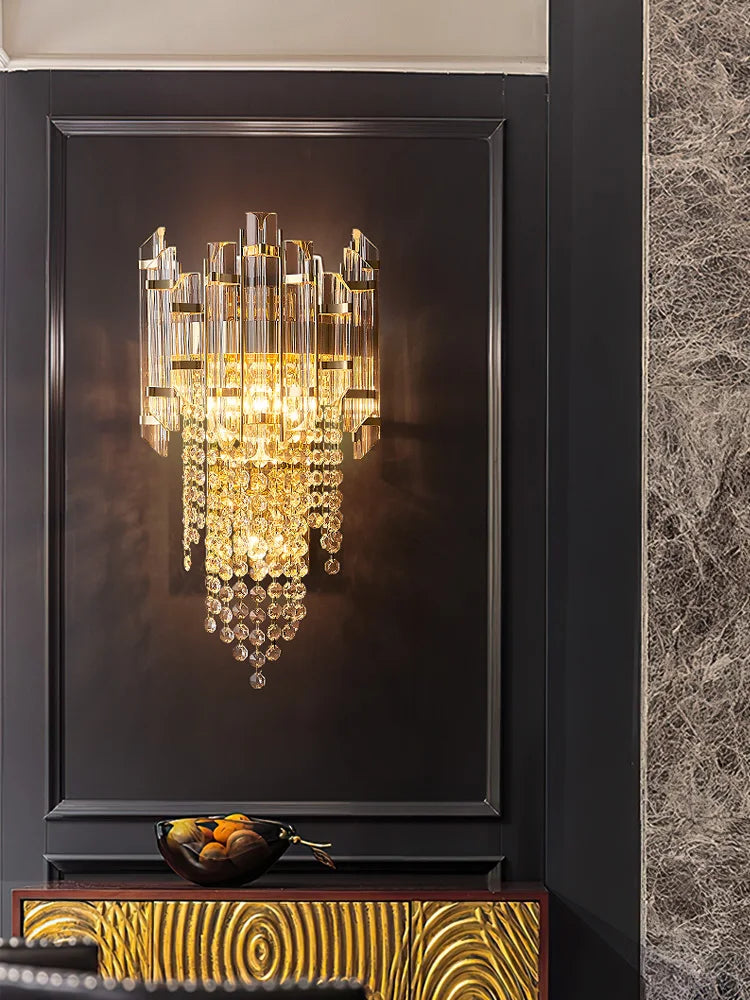 Afralia™ Crystal Wall Lamp - Luxury Living Room Bedroom Light