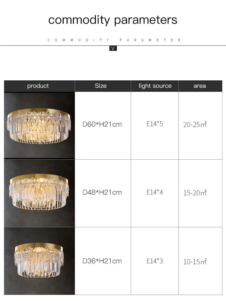 Modern Luxury Crystal Ceiling Chandelier for Living Room Bedroom by Afralia™