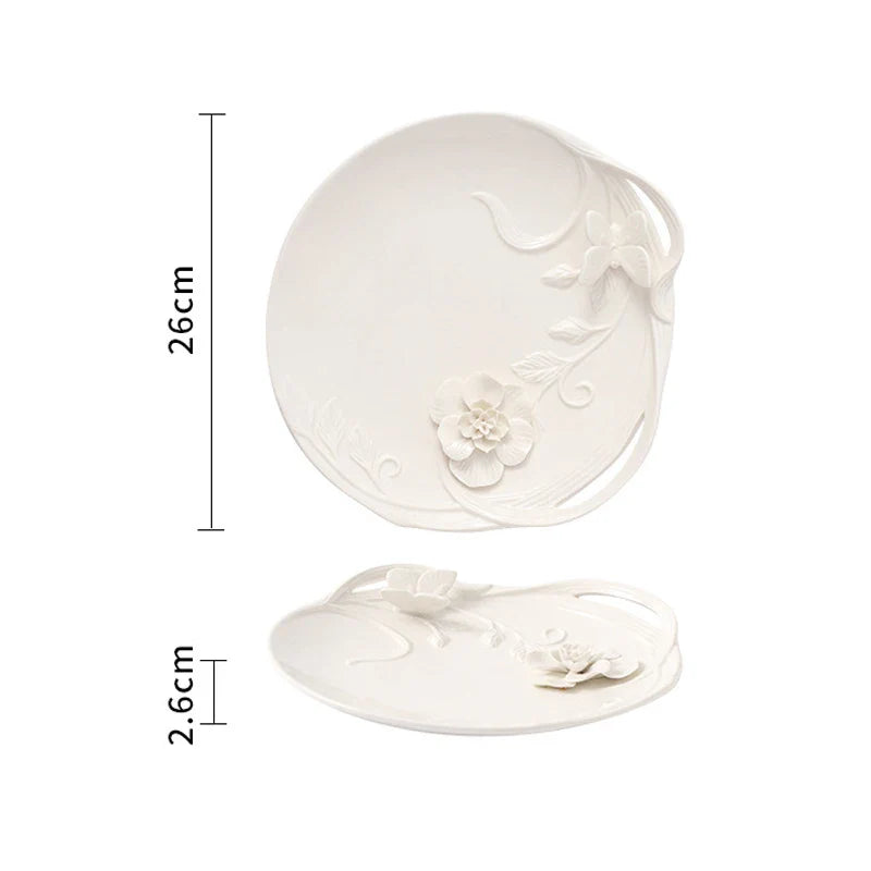 Afralia™ Porcelain Floral Cup & Saucer Set, Elegant Coffee Mug for Dining Table