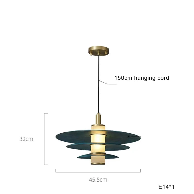 Afralia™ Blue Copper Chandelier Pendant Light for Kitchen Island & Restaurant