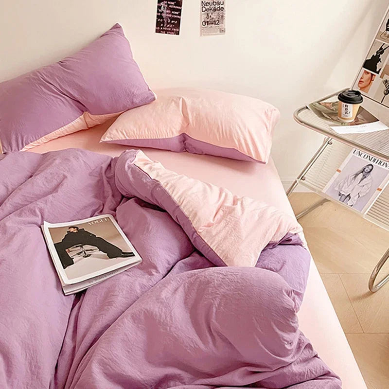 Afralia™ Cotton Bedding Set: Soft Duvet Sheets, Pillowcases, Comforter Set - All Seasons Comfort