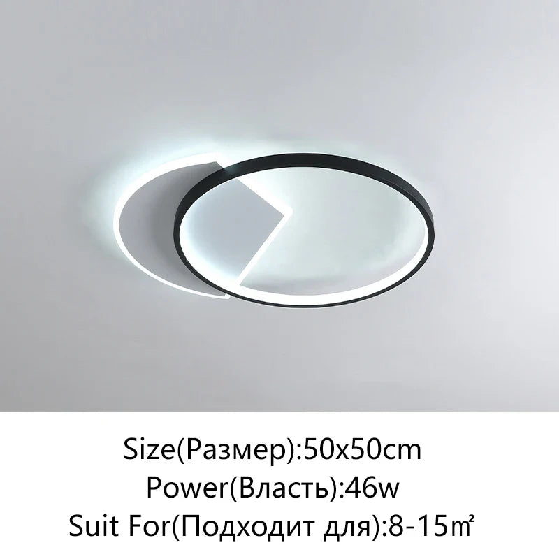 Afralia™ Modern LED Ceiling Lights Bedroom Study Living Room Indoor Round Square Lamp