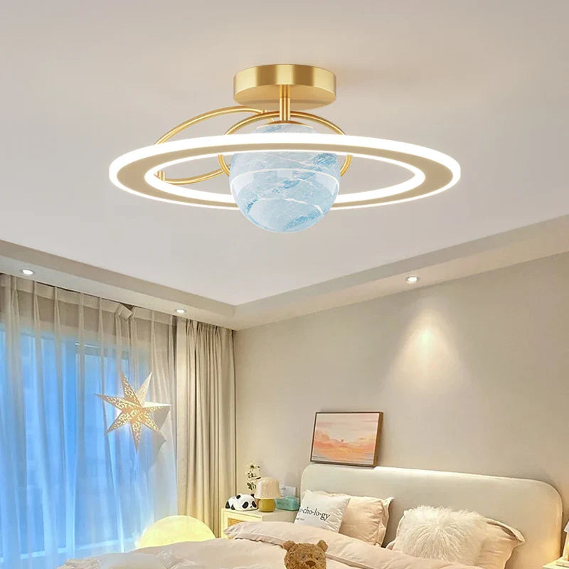 Afralia™ Starry Sky White Luster Chandelier Bedroom Lamp for Home Decor