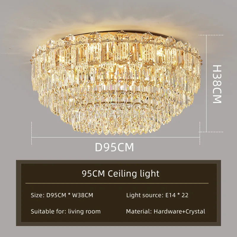 Afralia™ Luxury Crystal Chandelier Modern Ceiling Light for Bedroom Living Room Hall Hotel