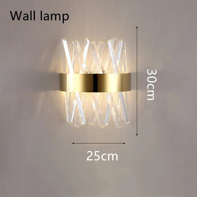 Afralia™ Modern Gold K9 Crystal Ceiling Chandelier for Living Dining Kitchen