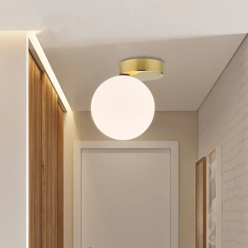 Afralia™ Modern Golden Glass Ball Ceiling Lamp for Bedroom Hallway Stairs Indoor Lighting