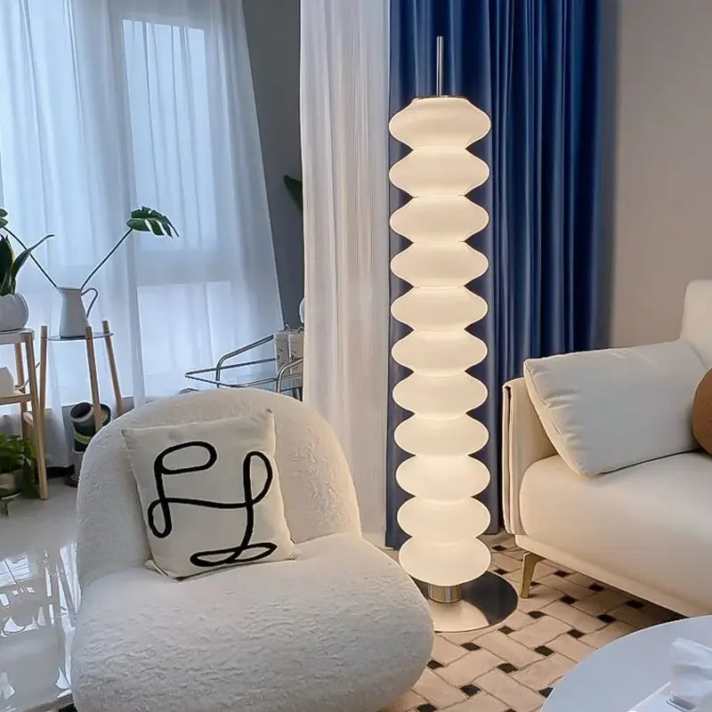 Afralia™ Cream Sugar Gourd Floor Lamp for Elegant Living Room and Bedroom Ambience