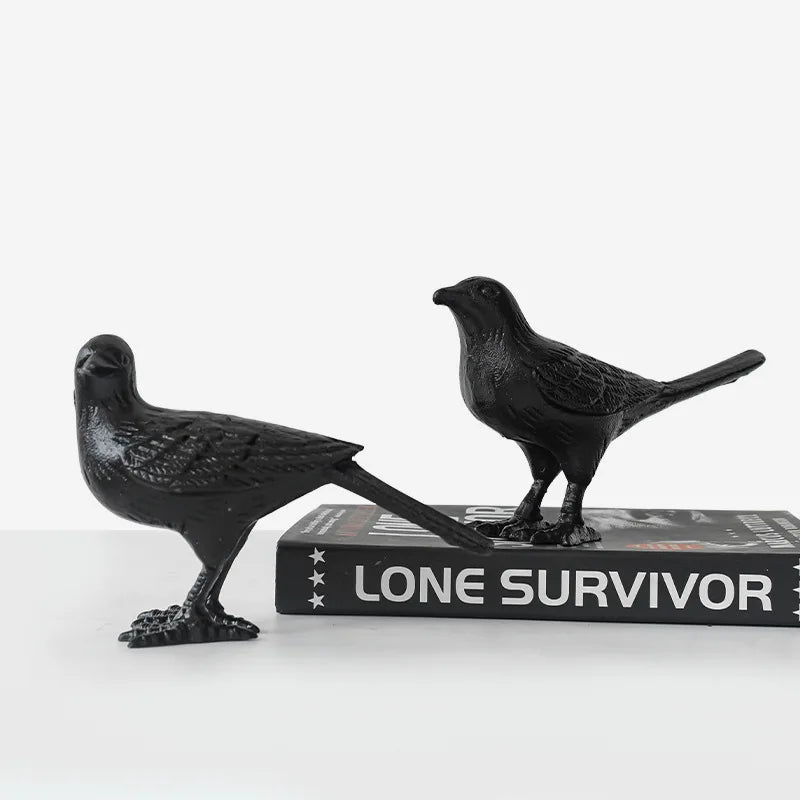 Afralia™ Cast Iron Bird Decoration: Elegant Home & Living Room Décor