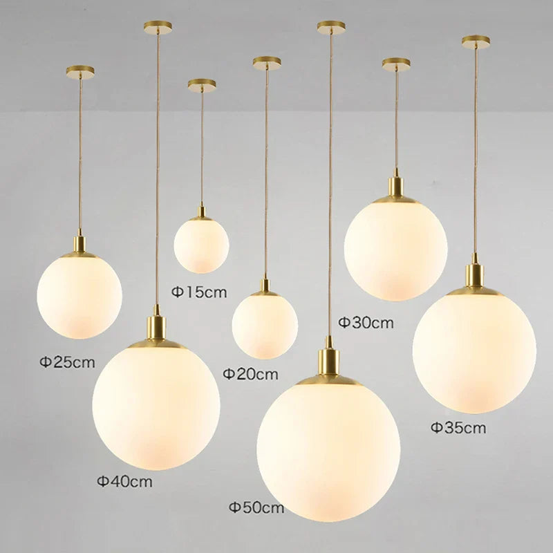 Afralia™ Round Glass Ball Pendant Lights for Bar Bedroom Living Room Decor