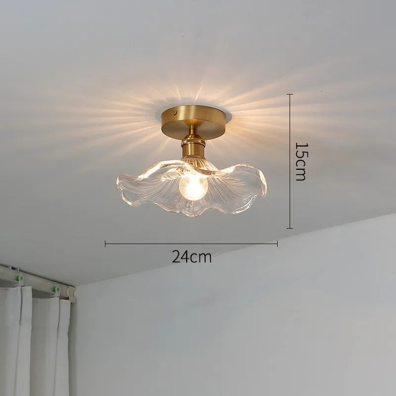 Afralia™ Glass Ceiling Lamp for Bedroom Porch Entryway Hallway Interior Decor