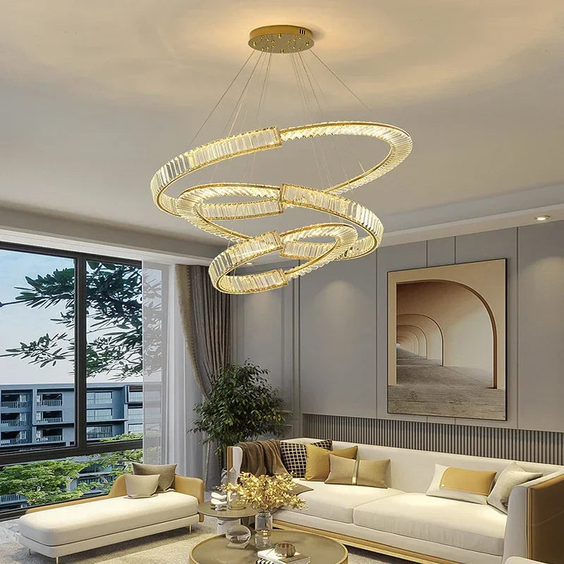 Afralia™ Luxury LED Crystal Chandeliers for Living Dining Room Lighting & Bedroom Decor