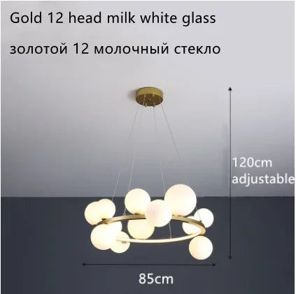 Afralia™ Glass Ball LED Chandelier: Modern Nordic Style for Living, Dining, Kitchen, Study