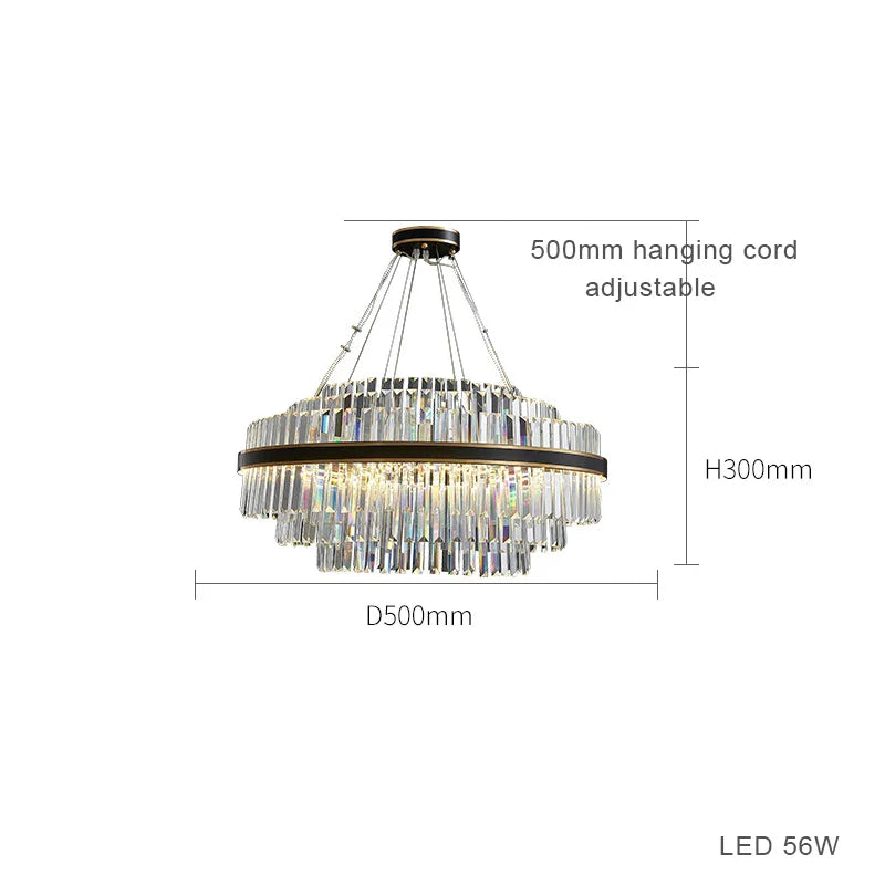 Afralia™ Black LED Crystal Chandelier for Dining Room Luxury Design