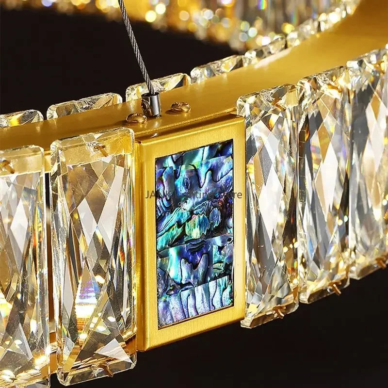 Afralia™ Crystal Shell Chandelier for Luxurious Home Decor with LED Pendant Lights