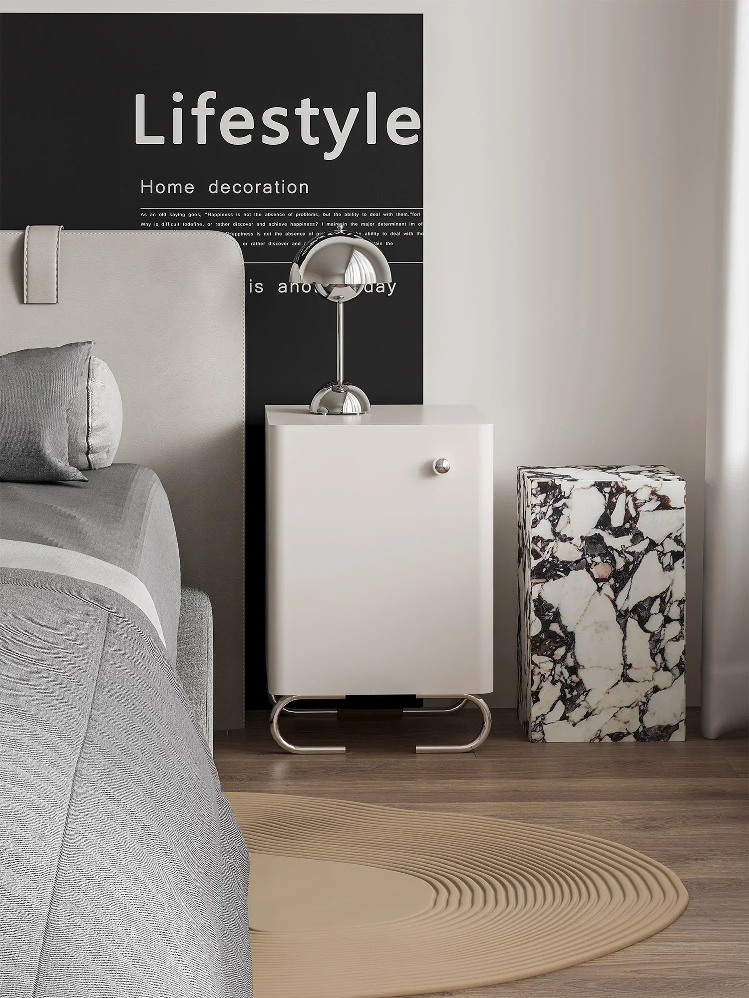 Afralia™ Luxury Italian Designer Bedside Table Wall Cabinet for Bedroom & Living Room Storage