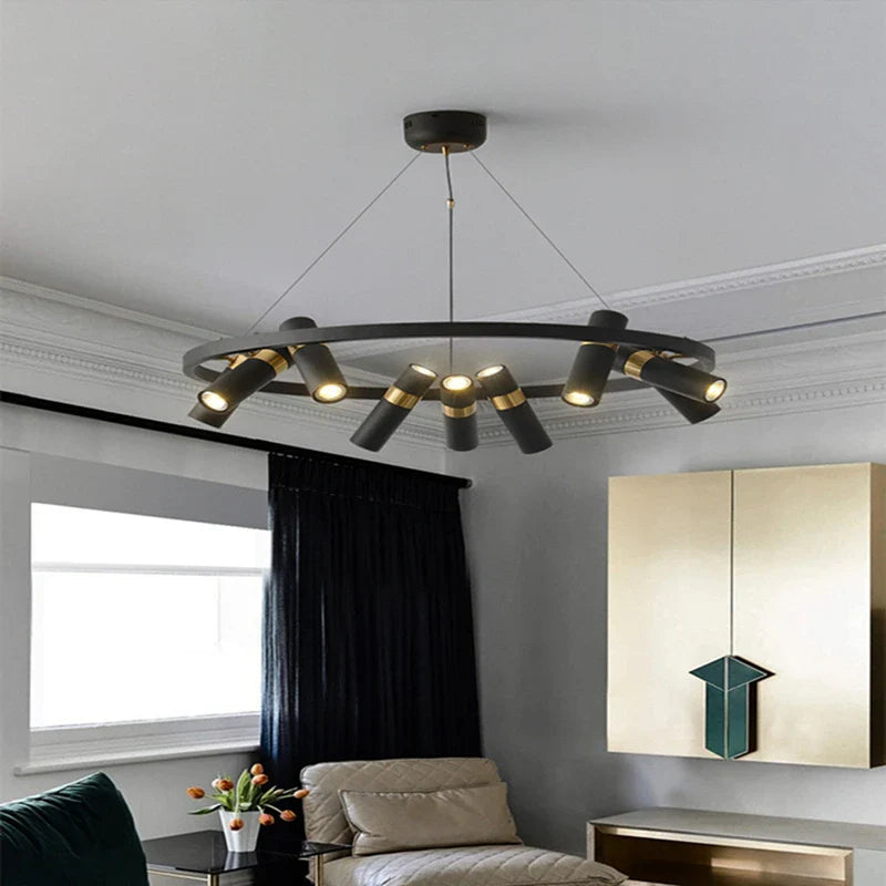 Afralia™ Modern Black Metal Pendant Lights with Rotatable Design for Living Room, Dining, Kitchen, Bar