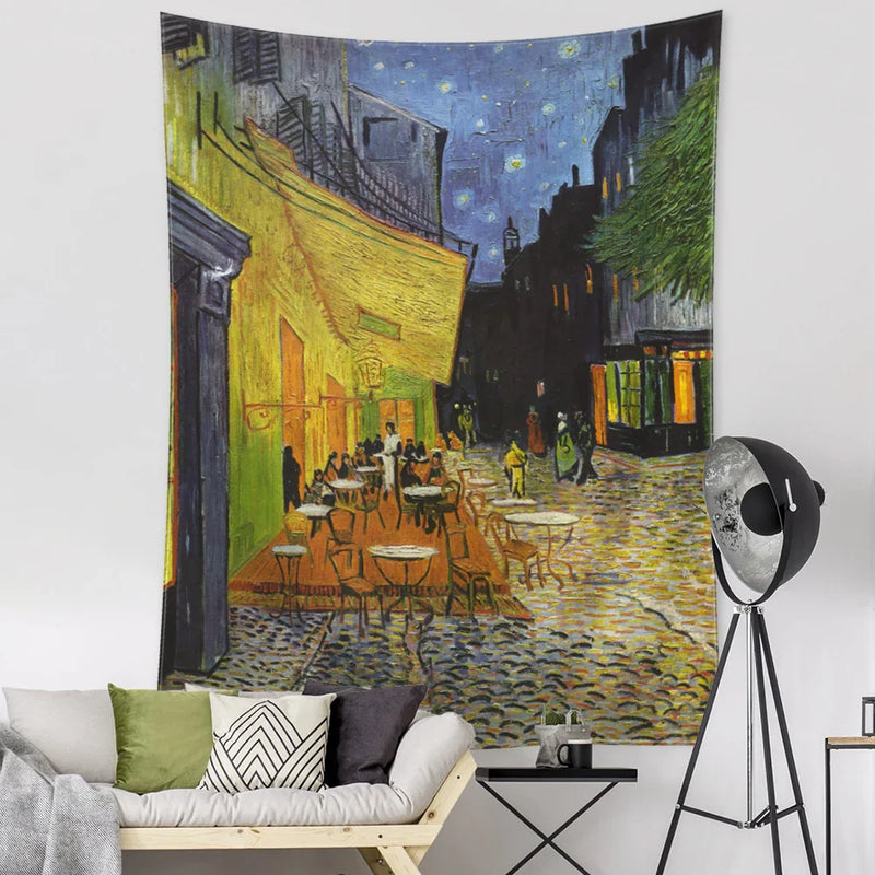 Afralia™ Van Gogh Inspired Landscape Tapestry Wall Hanging for Witchcraft Aesthetics Room Decor