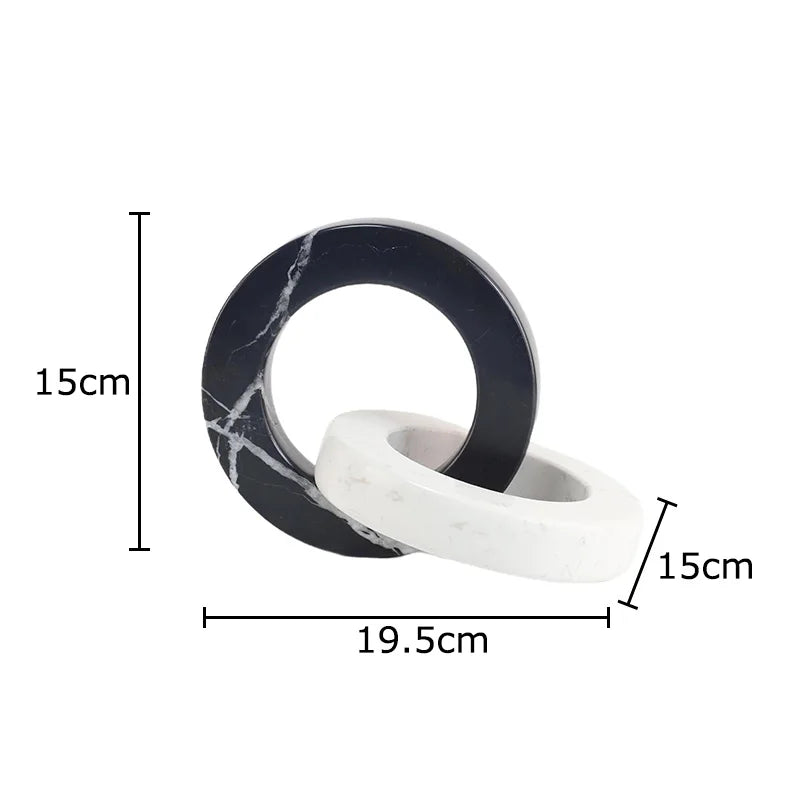 Afralia™ Geometric Knot Sculpture Desk Decor - Abstract Square Ring Statue