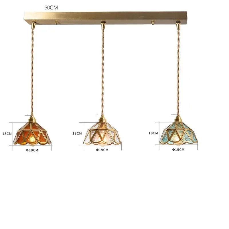 Vintage Pendant Lamp for Bedroom Bar Cafe Glass Copper LED Pendant Lights by Afralia™