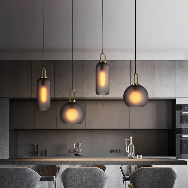 Afralia™ Nordic Glass Ball Pendant Light for Kitchen, Living Room, and Bedroom Luxe Decor
