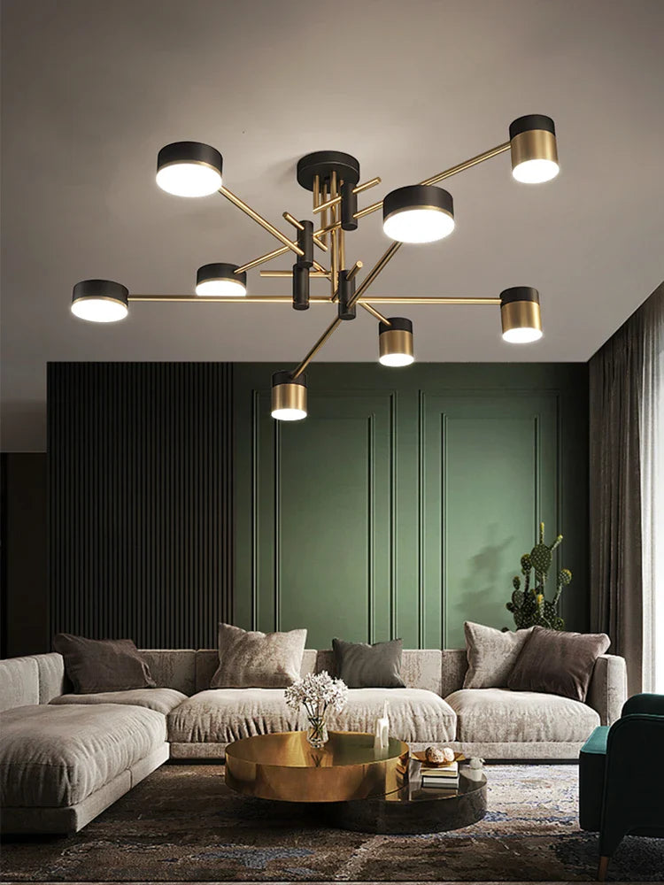 Afralia™ Modern Chandeliers Living Room Kitchen Dining Pendant Lights 3 Color Dimmable