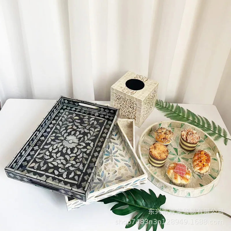 Afralia™ Colorful Shell Tissue Box: Stylish Living Room Storage and Decorative Ornaments