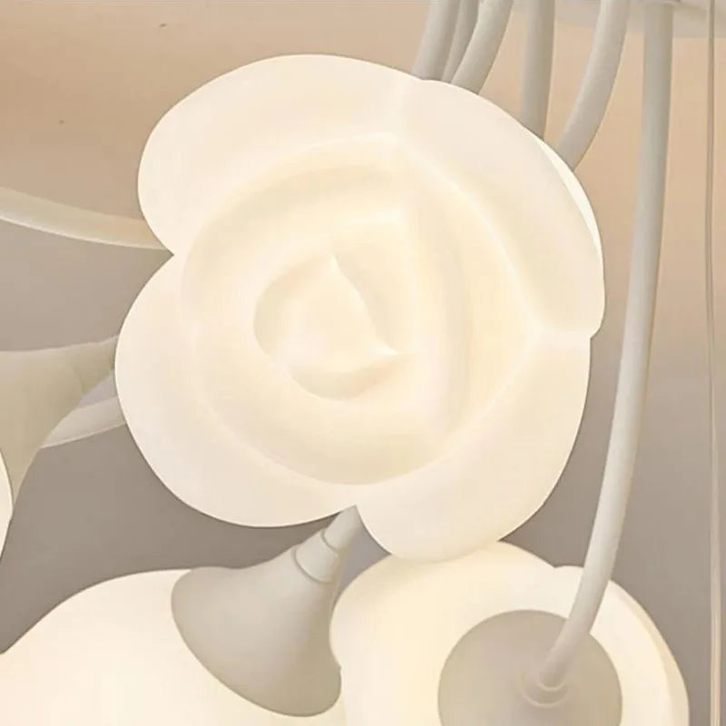 Afralia™ White Flower Ceiling Light: Modern, Chic, Ideal for Living Room, Bedroom, Dining Room