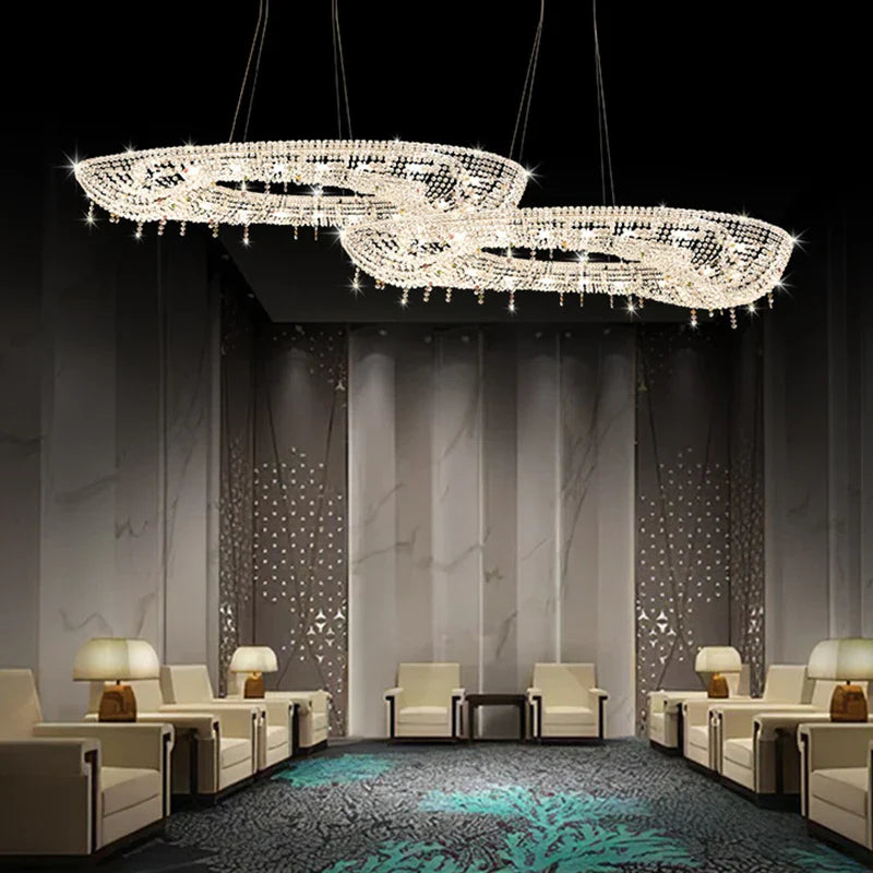 Afralia™ Crystal Chandelier Luminaire Indoor Lighting Fixture Luxury Design