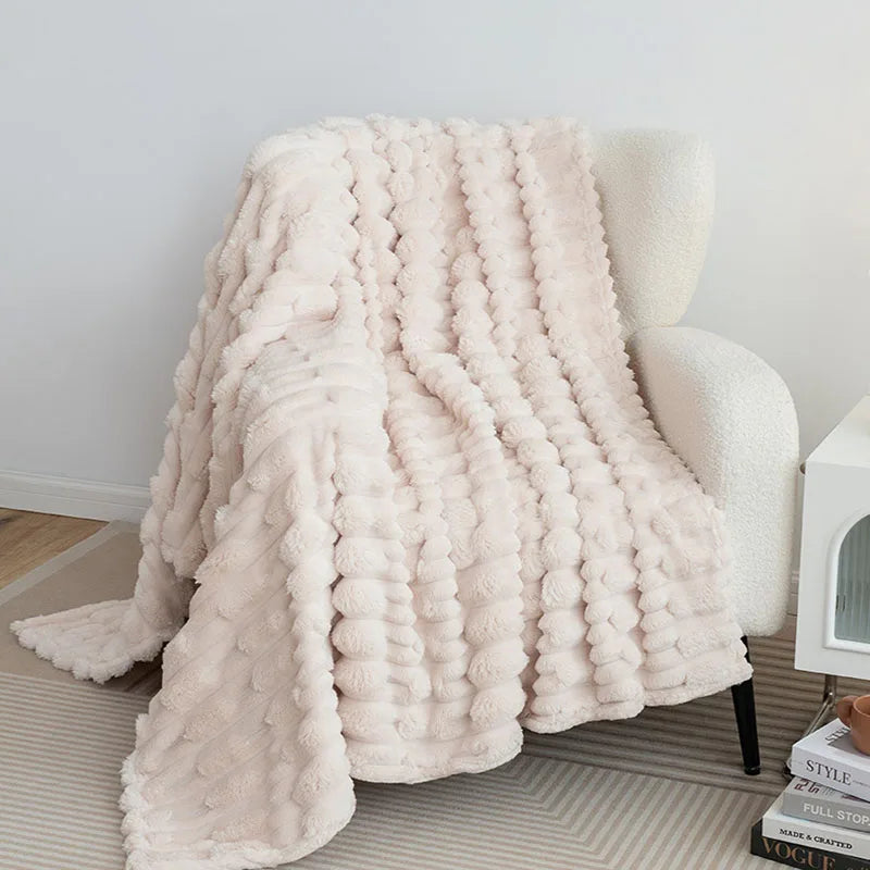 Afralia™ Faux Bamboo Knot Velvet Blanket: Soft, Cozy, All-Season Flannel Throw & Shawl