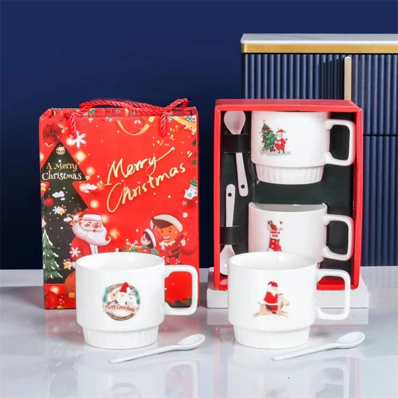 Afralia™ Santa Claus Ceramic Mug Gift Set