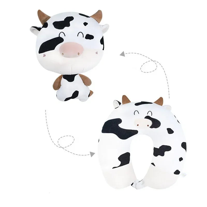 Afralia™ Cute Plush Animal Neck Pillow for Comfortable Travel & Office Rest