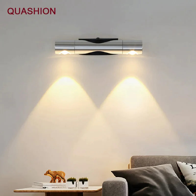 Afralia™ Adjustable Dual-head Rotatable Wall Lamp for Bedroom and Living Room