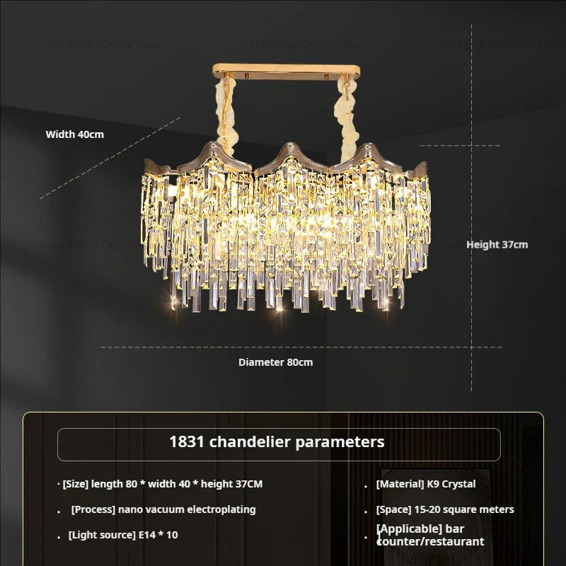 Afralia™ Tassel Crystal Chandelier: Postmodern Luxury Lamp for Living Room, Bedroom, and Restaurant