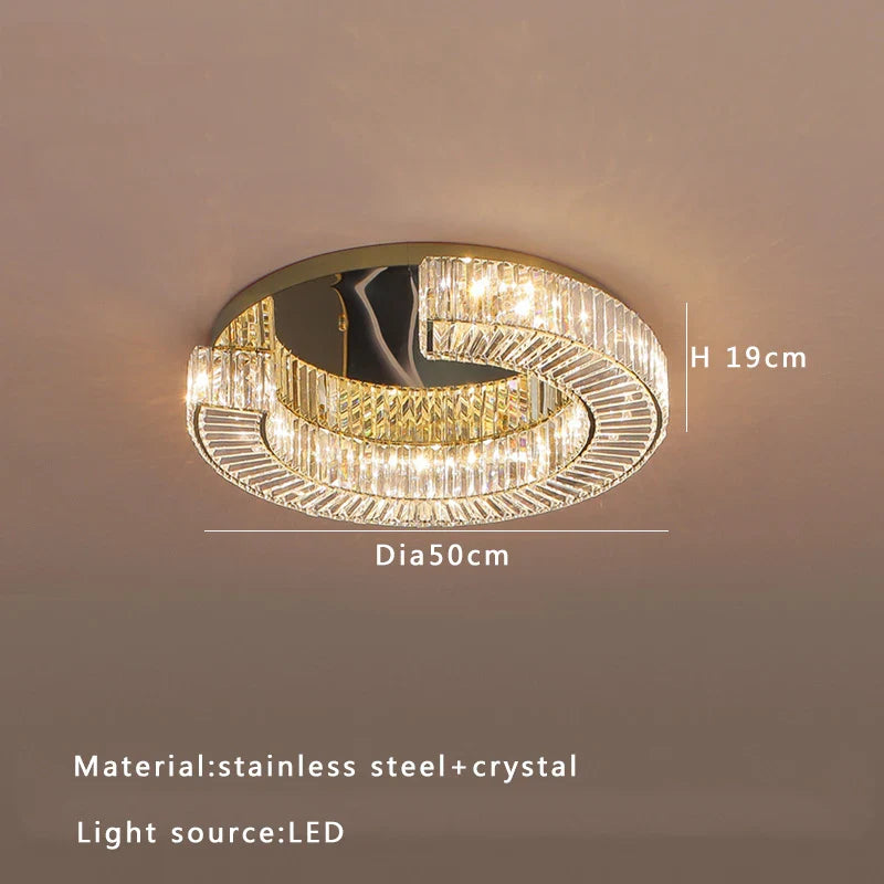 Afralia™ Crystal Ceiling Lamp: Luxury Décor for Living Room & Bedroom