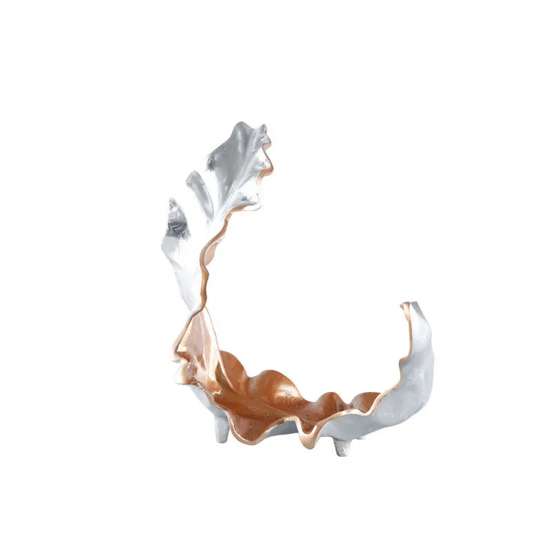 Afralia™ Resin Leaf Fruit Bowl Curved Dead Leaf Tray Figurines Home Decor