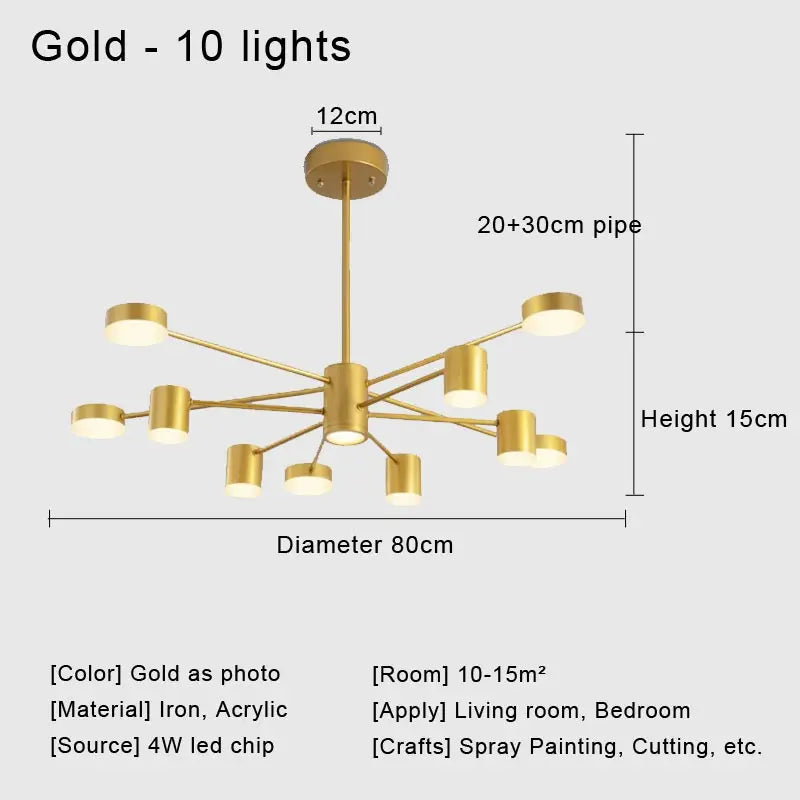 Afralia™ Modern LED Ceiling Chandelier for Living Room Home Decor