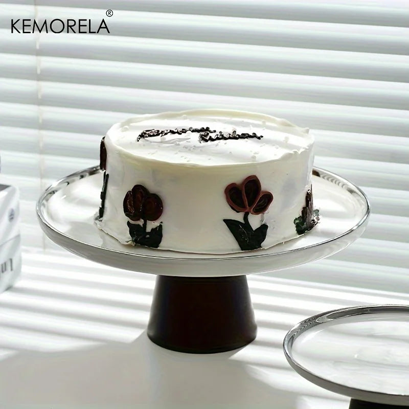 Afralia™ European Tall Cake Tray with Transparent Glass Lid | Elegant Dessert Display for Dining Table